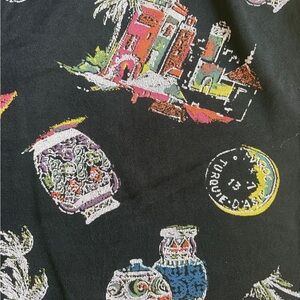 Coldwater Creek Black with Multicolor Graphic Print